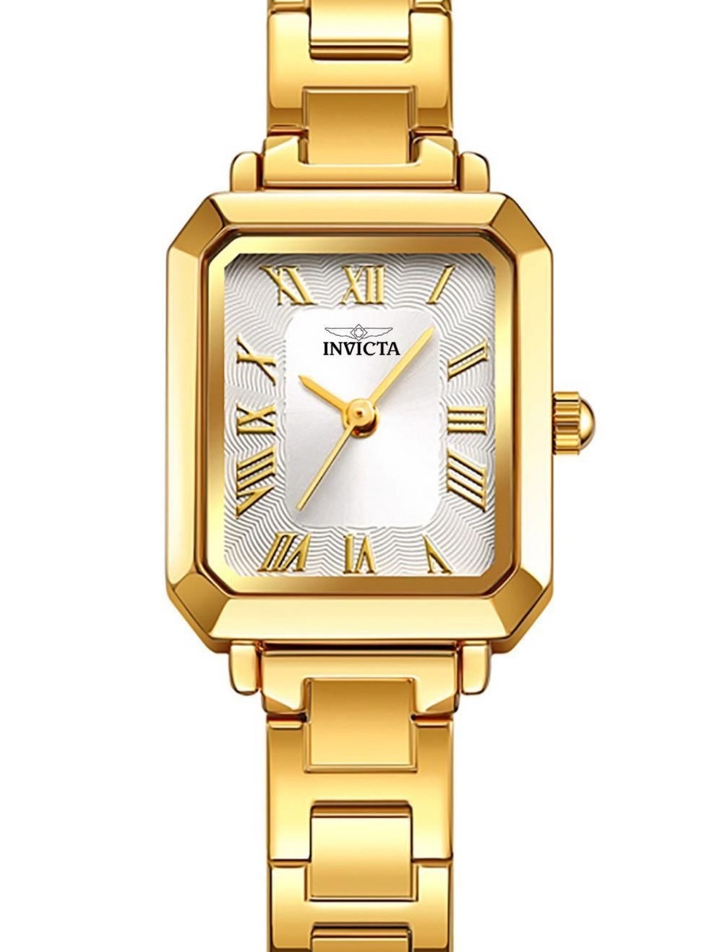 Invicta Gold-Tone Women's Rectangular Bracelet Watch with White Dial